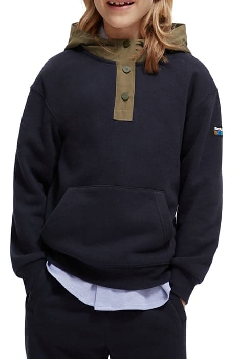 HOODIE WITH NYLON CONTRAST DETAIL CONTAINS ORGANIC COTTON NI by Scotch & Soda