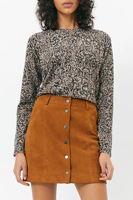 BROWN SUEDE STRAIGHT SKIRT by IKKS