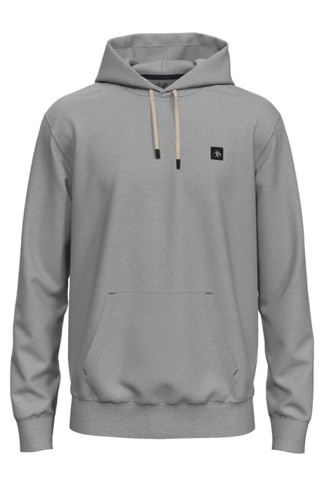 REGULAR FIT ESSENTIAL BADGE HOODIE IN ORGANIC COTTON GREY ME by Scotch & Soda