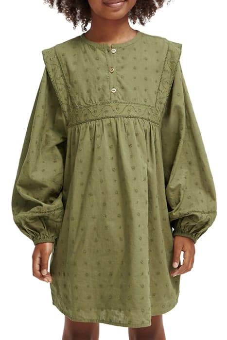 BRODERIE ANGLAISE PANEL DRESS MILITARY by Scotch & Soda