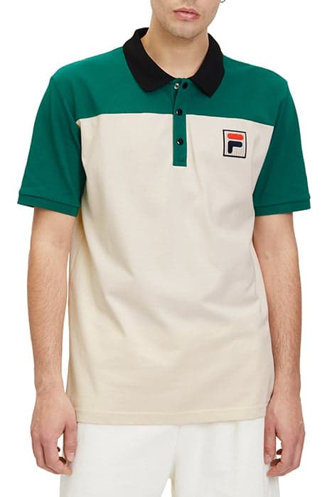 LIANSHAN BLOCKED POLO SHIRT ANTIQUE WHITE-AVENTURINE by FILA