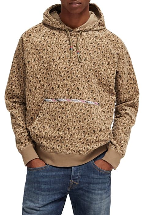 CORDUROY HOODIE TAUPE ANIMAL by Scotch & Soda