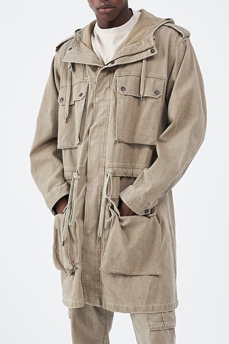 UNISEX LIGHT KHAKI TERRA® DENIM OVERSIZE PARKA by IKKS