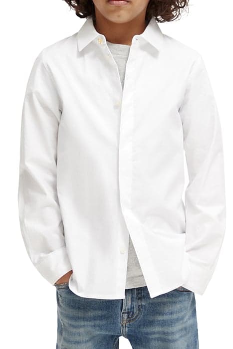 SLIM FIT- LONG SLEEVE DRESSED SHIRT WHITE by Scotch & Soda