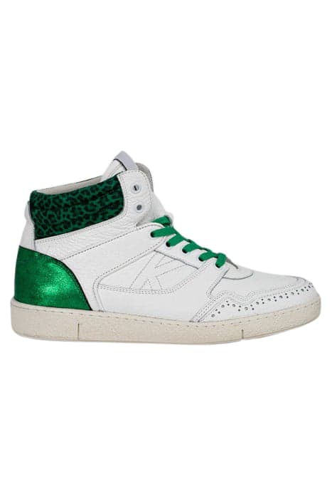 GREEN AND WHITE LEATHER TRAINERS by IKKS