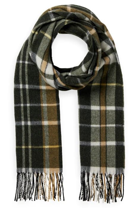 WOOL BRUSHED CHECKED SCARF MILITARY/ SAND CHECK by Scotch & Soda