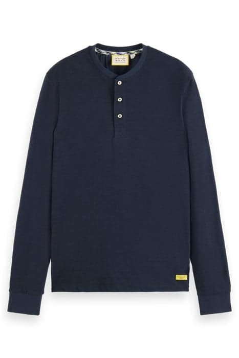 SLUB HENLEY LONG SLEEVE TEE NIGHT by Scotch & Soda