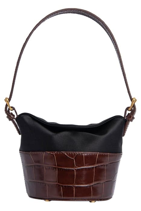 MINI JAMIE NUTELLA CROCO EMBOSSED LEATHER AND BLACK SILK by BY FAR