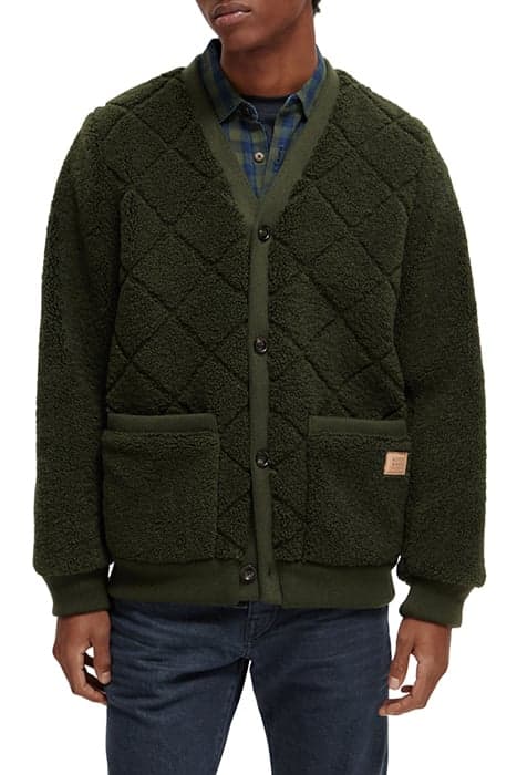 SHEARLING CARDIGAN JACKET FIELD GREEN by Scotch & Soda