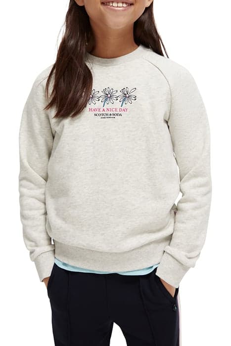 REGULAR-FIT SUBTLE ARTWORK SWEATSHIRT ECRU MELANGE by Scotch & Soda