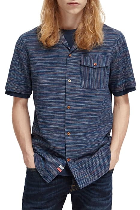 SPACED-OUT HORIZONTAL STRIPE SHIRT MULTI BLUE STRIPE by Scotch & Soda