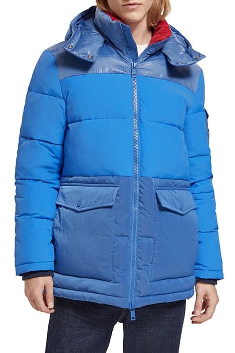 MID LENGTH FABRIC MIX PUFFA JACKET RHYTHM BLUE by Scotch & Soda