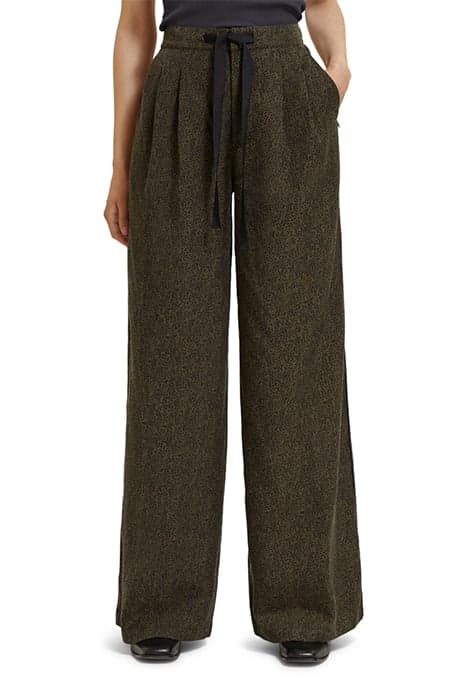 ELENI - HIGH RISE WIDE LEG PYJAMA PANTS LEOPARD SPOT GREEN by Scotch & Soda