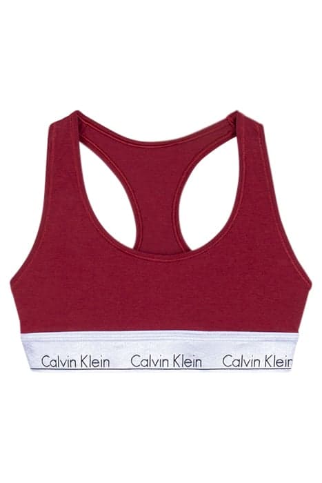 UNLINED BRALETTE VIRGINIA RED W SILVER METALLIC WB by Calvin Klein