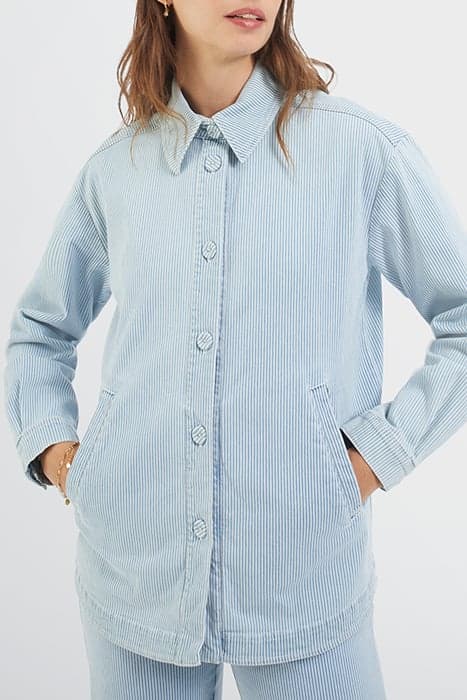 BLUE JACKET WITH WHITE THIN STRIPES by ICODE