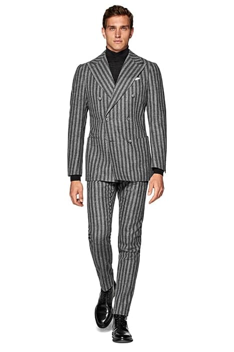 MID GREY STRIPED TAILORED FIT HAVANA SUIT by Suitsupply