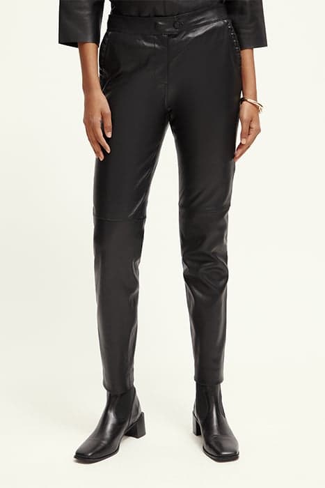 LEATHER BIKER PANTS BLACK by Scotch & Soda