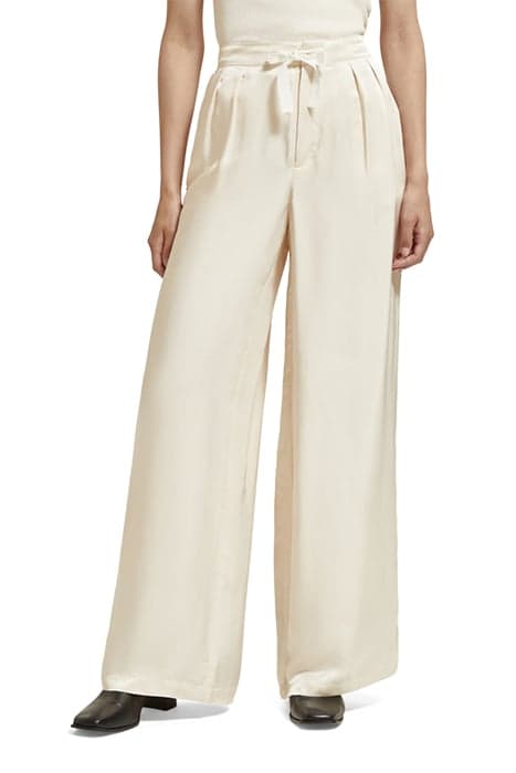 ELENI - HIGH RISE WIDE LEG PYJAMA PANTS ECRU by Scotch & Soda