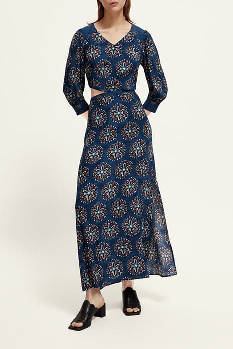 CUT-OUT MAXI DRESS B SIDES BLOCK PRINT MARINE by Scotch & Soda