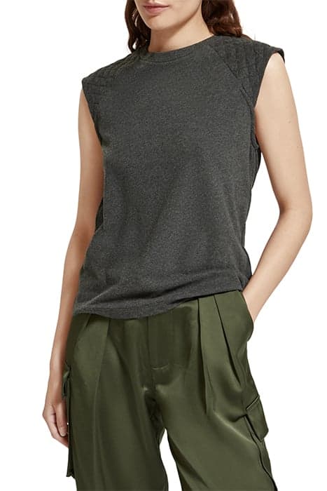 MUSCLE TEE DARK GREY MELANGE by Scotch & Soda