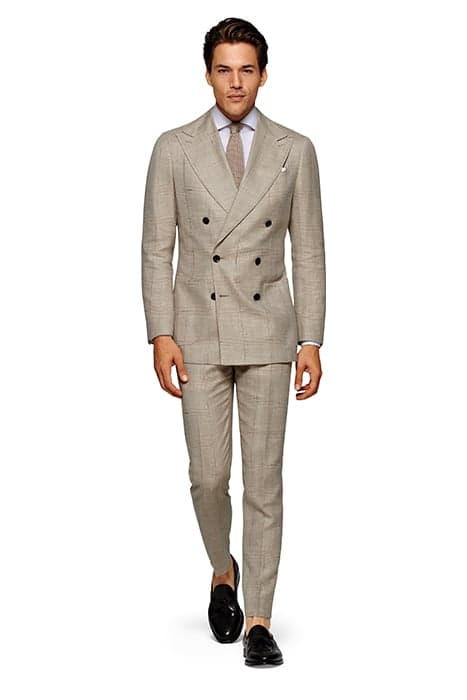 LIGHT BROWN CHECKED TAILORED FIT HAVANA SUIT by Suitsupply