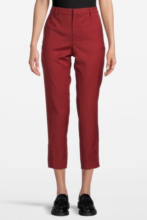 EMMA CROPPED COOL WOOL TROUSER DEEP RED by Filippa K