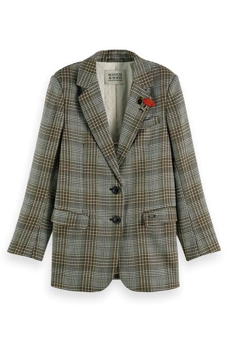 WOOL BLEND SINGLE BREASTED BOYFRIEND BLAZER PRINCE OF WALES  by Scotch & Soda