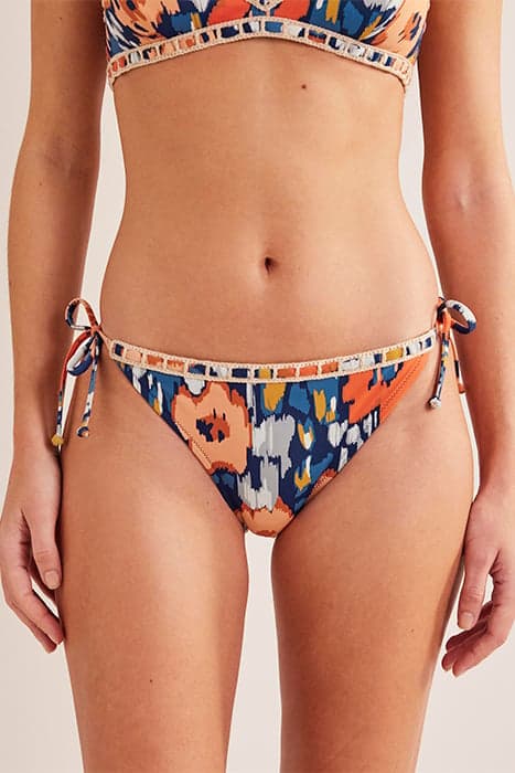 CROCHET TRIM BIKINI BOTTOMS NAVY, ABSTRACT POPPY by Boden