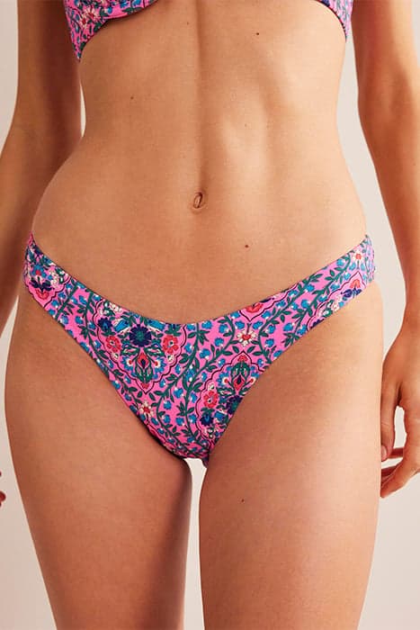 CURVED-TOP BIKINI BOTTOMS FESTIVAL PINK, VINE TERRACE by Boden