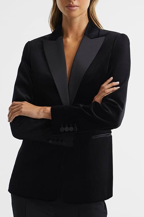 OPAL-VELVET BLAZER BLACK by Reiss