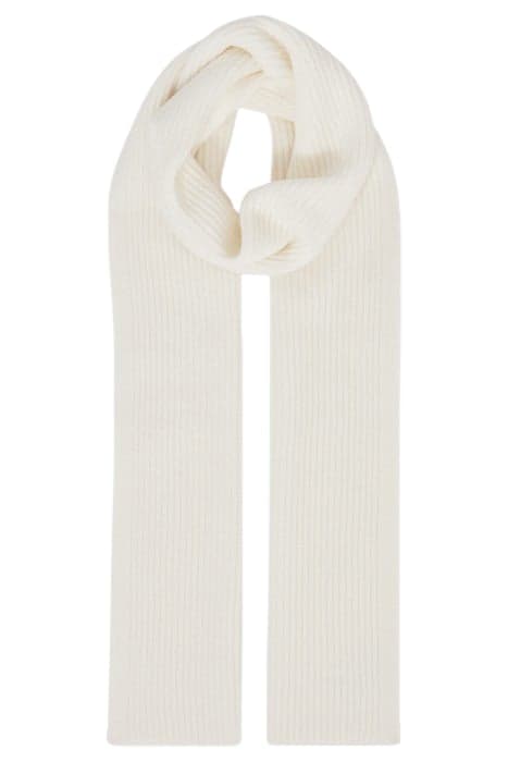 RIBBED MERINO WOOL SCARF ECRU by Reiss