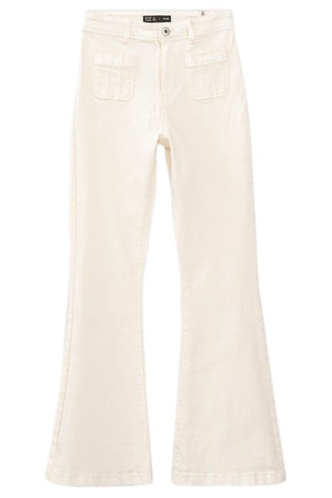 GIRLS’ ECRU FLARED JEANS WITH PATCH POCKETS OFF-WHITE by IKKS