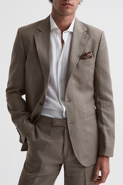 KIN-LINEN SLIM FIT BLAZER SAGE by Reiss