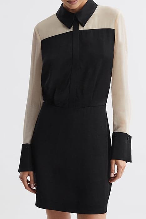 VENETO-COLOUR BLOCK MIDI BLACK by Reiss