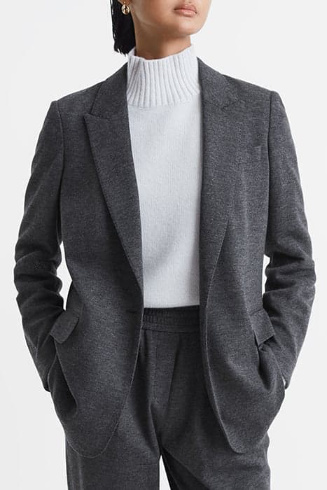 AMALIE-SB FLANNEL BLAZER CHARCOAL by Reiss