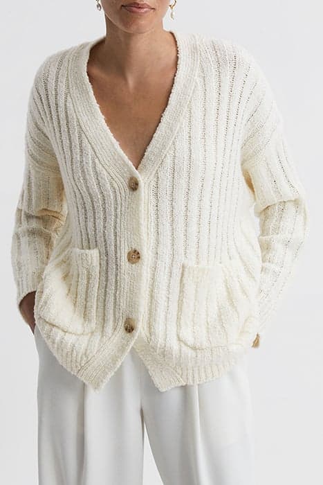 ANNIE-RIB CARDI NEUTRAL by Reiss