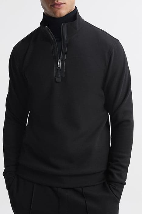 HALE-LS INTERLOCK HALF ZI BLACK by Reiss