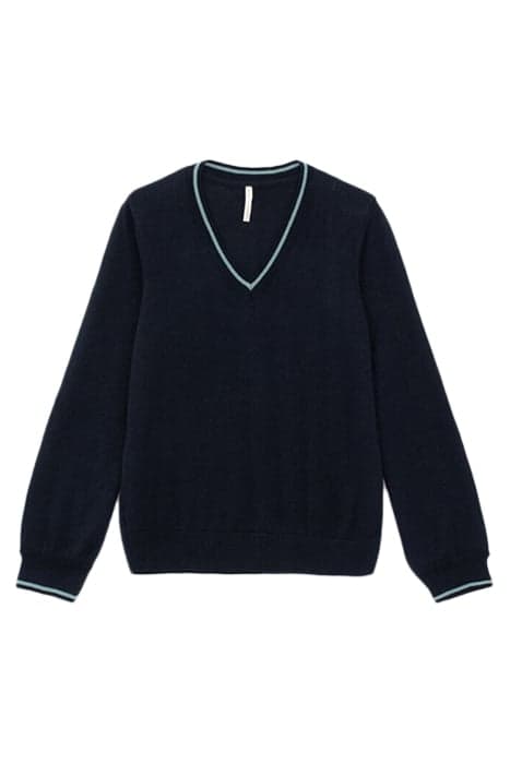 NAVY & GOLD GLITTER FINE KNIT SWEATER NAVY by ICODE