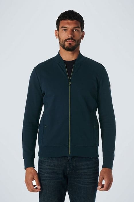 SWEATER FULL ZIPPER TWILL JACQUARD NIGHT by No Excess