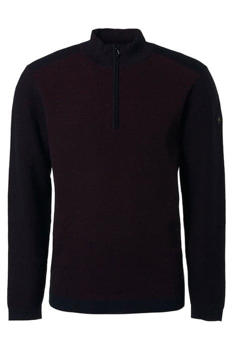 PULLOVER HALF ZIPPER 2 COLOURED JACQUARD DARK RED by No Excess