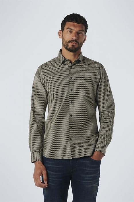 SHIRT STRETCH ALLOVER PRINTED ARMY by No Excess