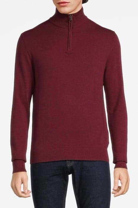 ZIP MOCK COTTON/NYLON/MERINO TAWNY PORT by McGregor