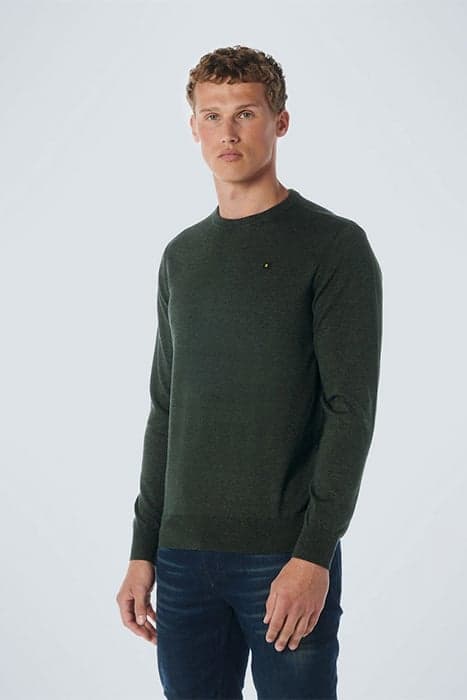 PULLOVER CREWNECK 2 COLOURED MELANGE DARK GREEN by No Excess