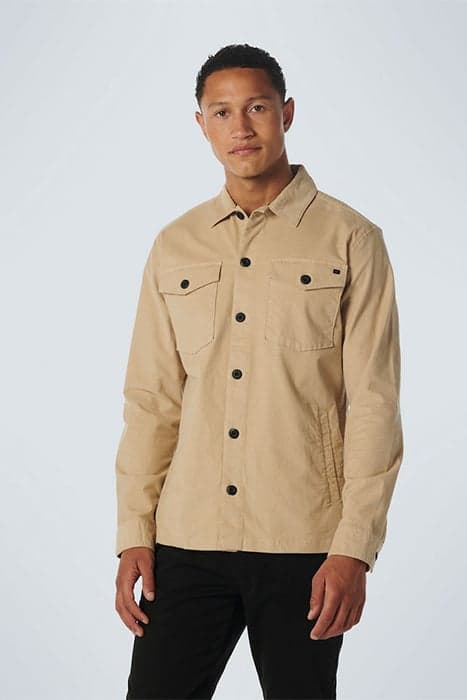 OVERSHIRT BUTTON CLOSURE STRUCTURE CORDUROY STRETCH STONE by No Excess