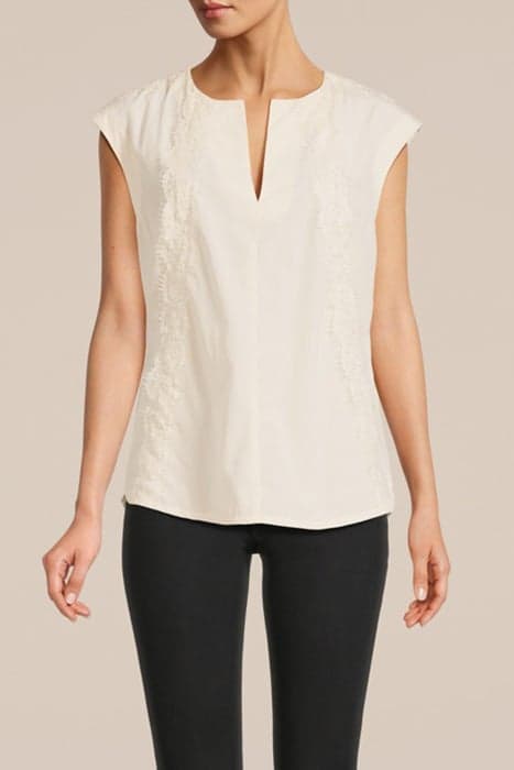 SLEEVELESS TOP LYOCELL COTTON IVORY by Summum Woman