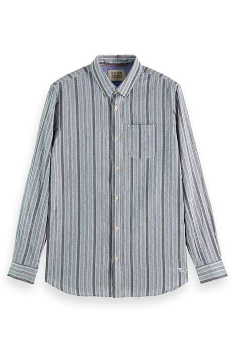 LIGHTWEIGHT DOBBY STRIPE SHIRT BLUE STRIPE by Scotch & Soda