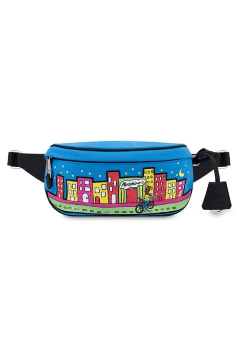 MOSCHINO COMICS CANVAS BUM BAG BLUE by Moschino