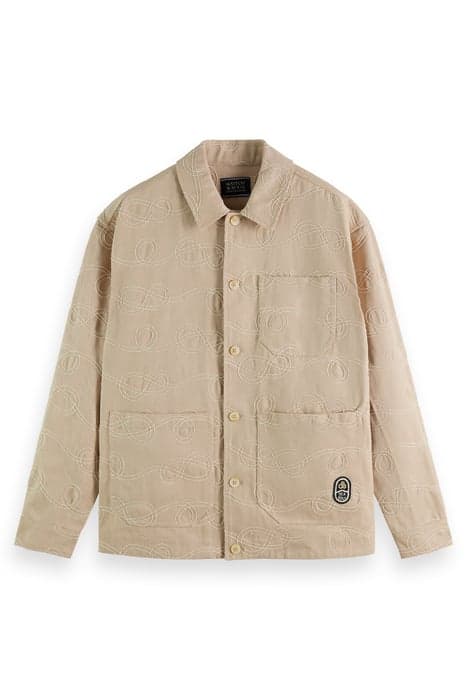 ROBE JACQUARD TWILL OVERSHIRT JACKET PEBBLE by Scotch & Soda