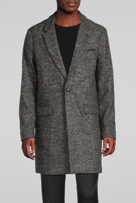 CHARCOAL SEMI-PLAIN WOOL FABRIC COAT ANTHRACITE by IKKS