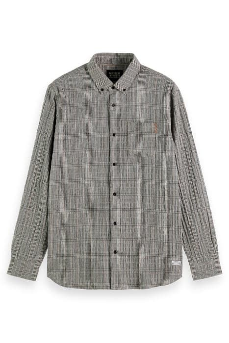 SEERSUCKER GLEN CHECK SHIRT GREY CHECK by Scotch & Soda